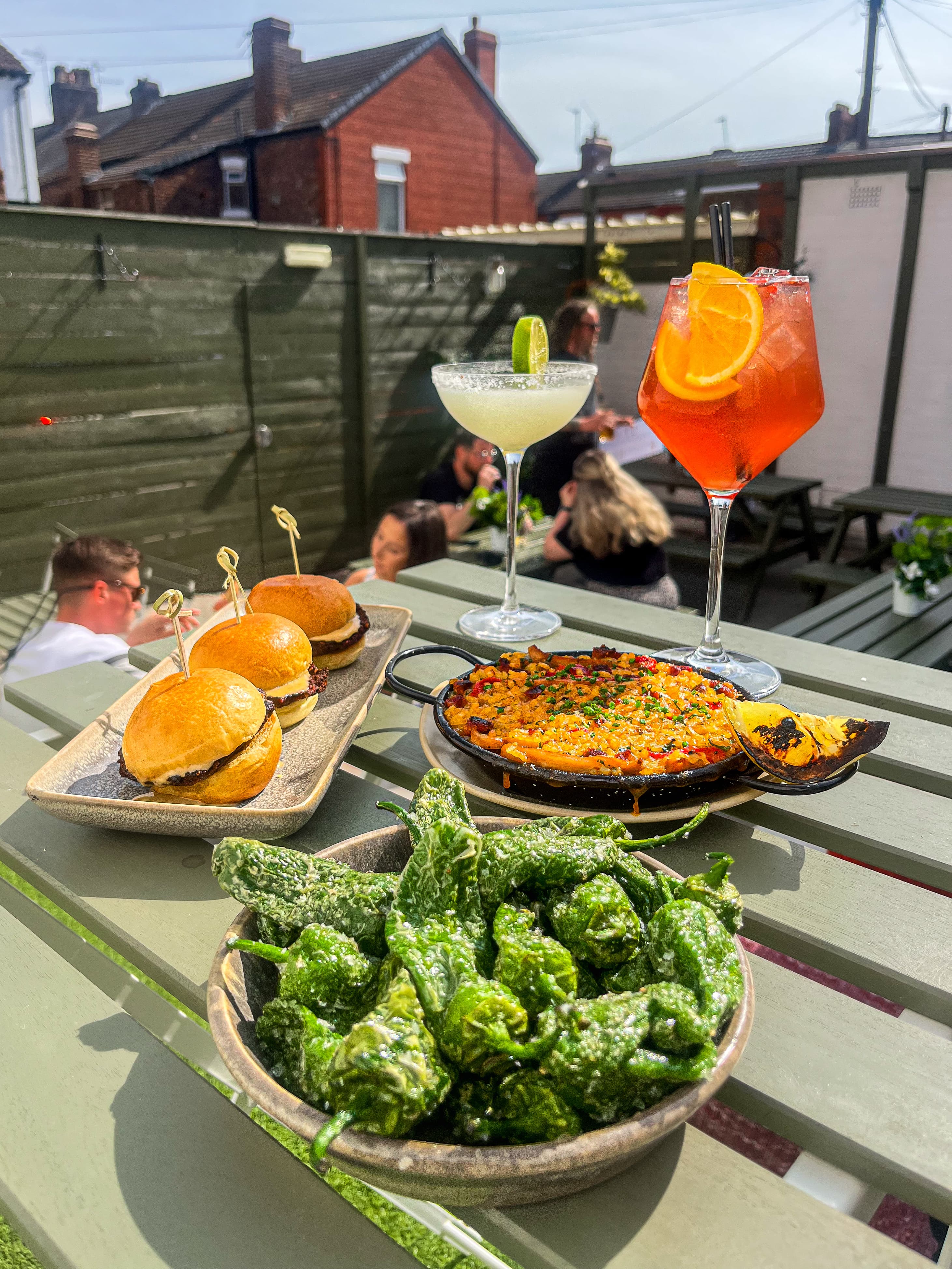 Sliders, cocktails & padron peppers